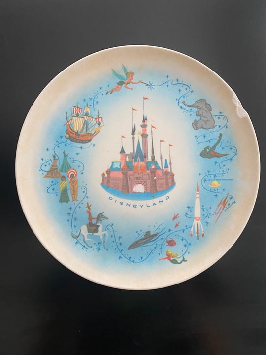 Rare Vintage Disneyland Melamine Plate Sun-Valley Melmac 9.4 Made in USA