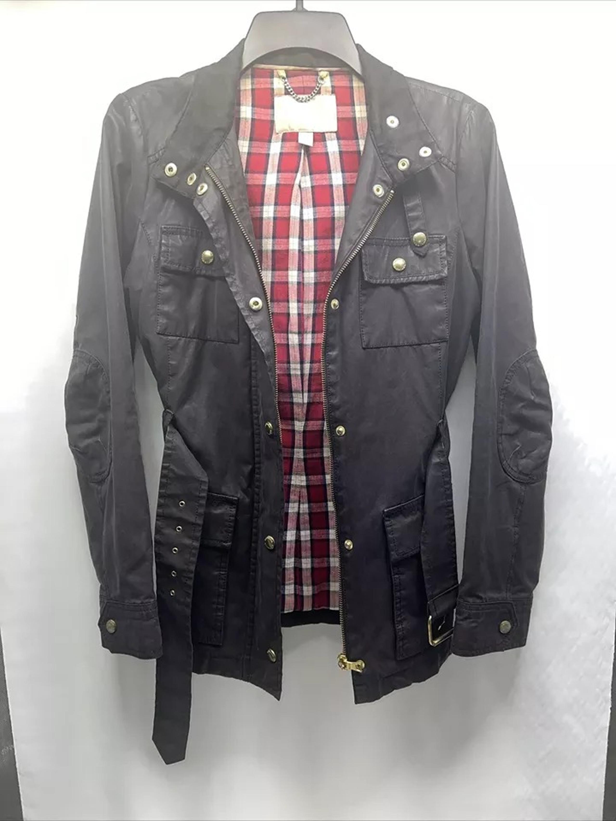 Banana Republic Women’s Military Jacket Black & Plaid Size Small
