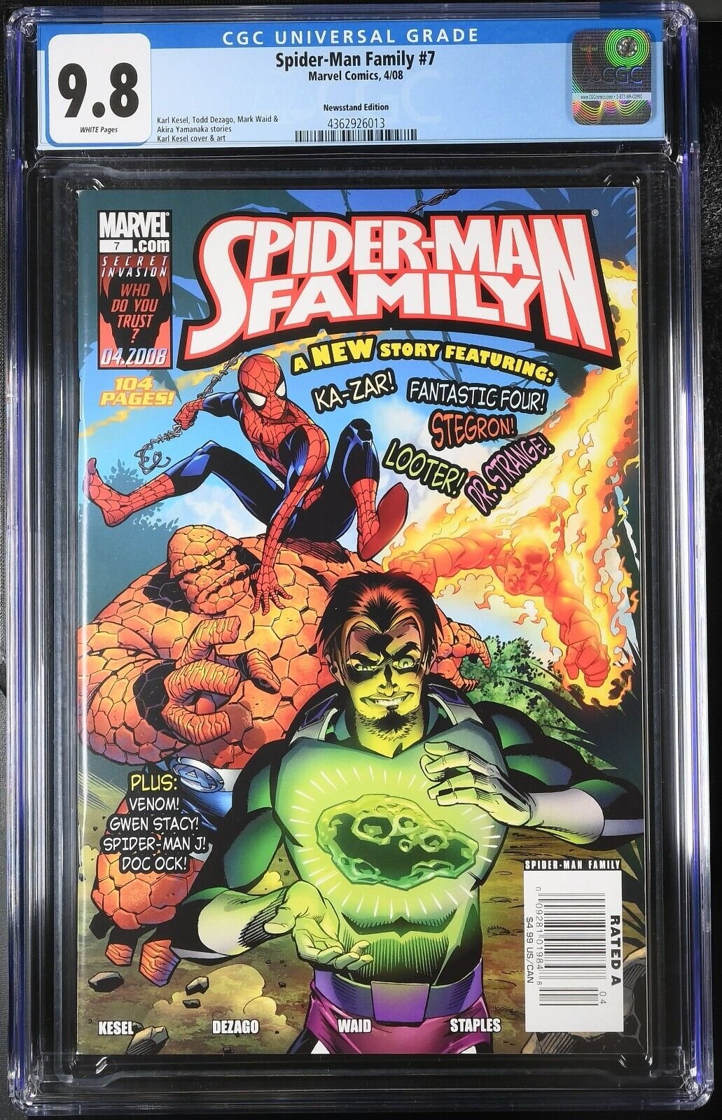 Spider-Man Family 7 CGC 9.8 Newsstand Marvel Comics 2008 Low Print Run