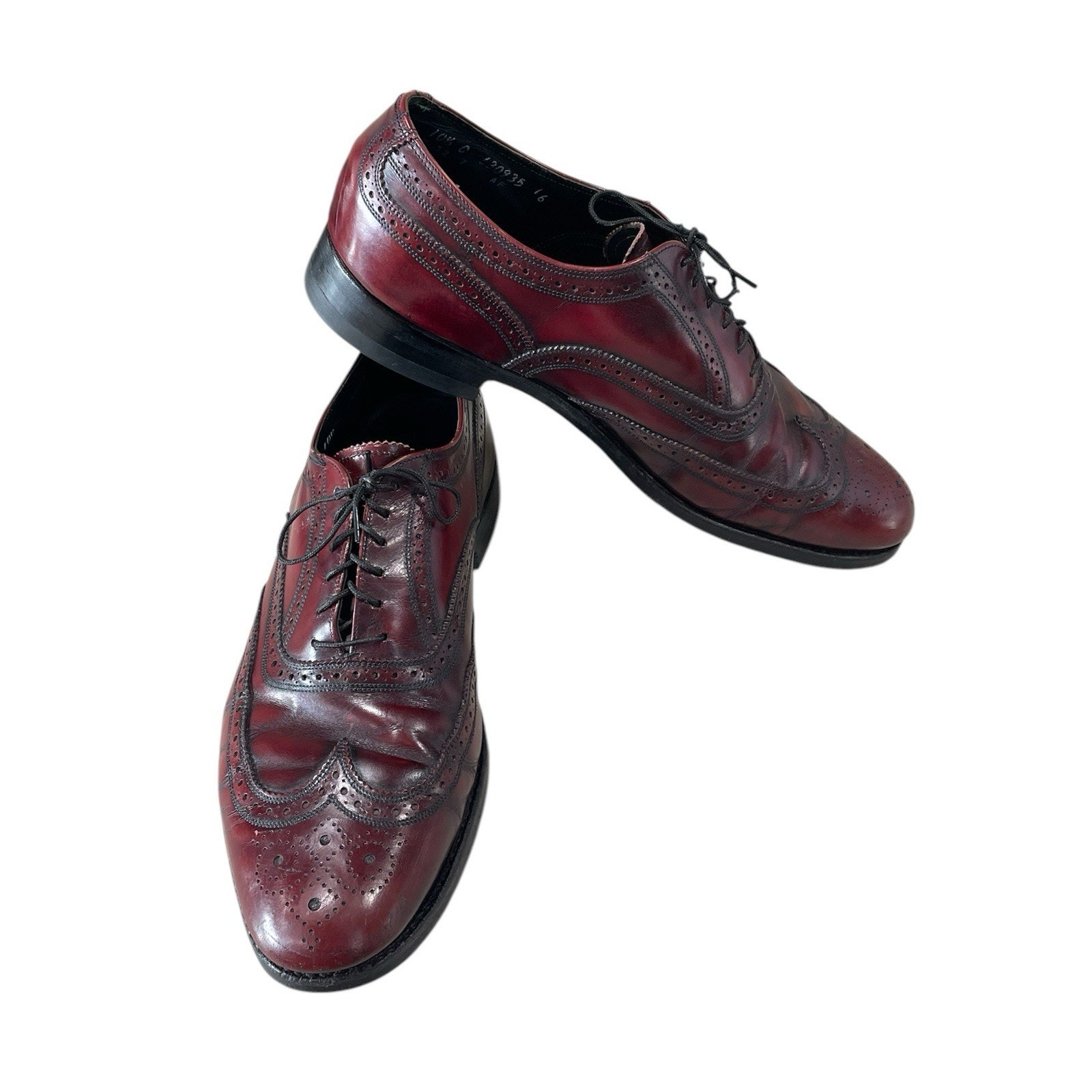 Florsheim Imperial Wingtip 10.5 C Men’s Burgundy Lace Up Dress Shoes Office Wear