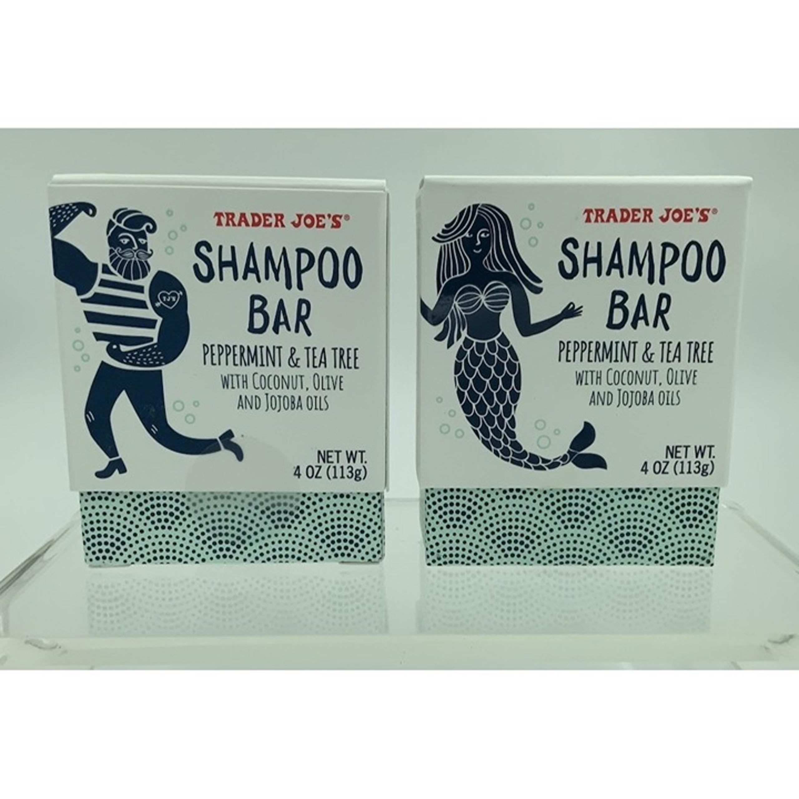 2 Trader Joes Shampoo Bars Peppermint & Tea Tree Oil Coconut Olive Jojoba
