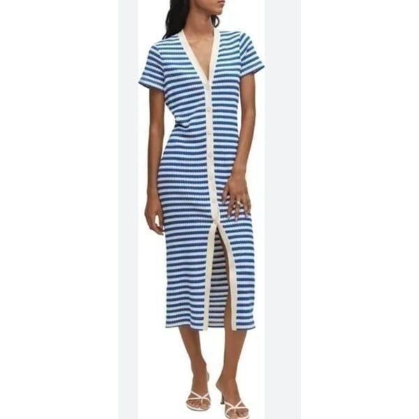 Mango Knit Stripe Midi Dress