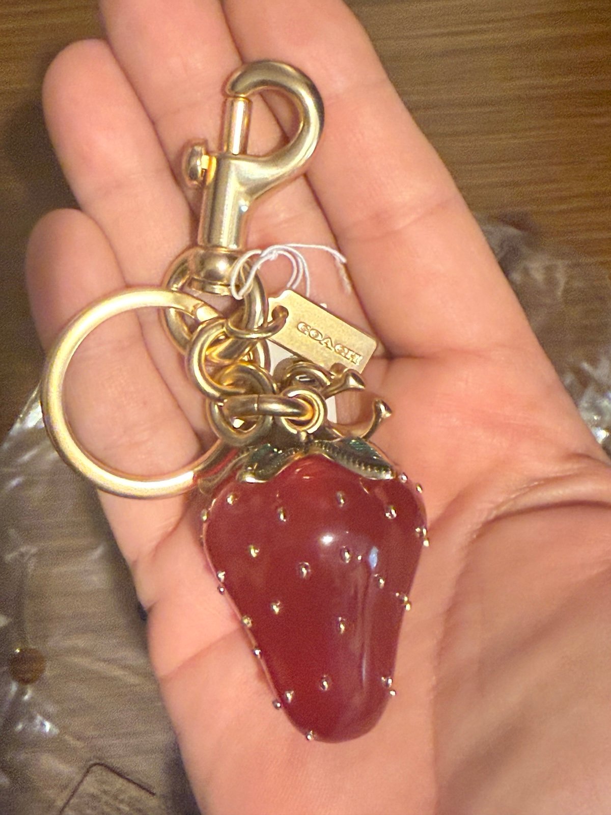 NWT Coach Strawberry Bag Charm CA050