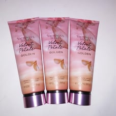 Set of 3 Victoria Secret Fragrance Lotion Velvet Petals Golden 8oz Each Gift Set