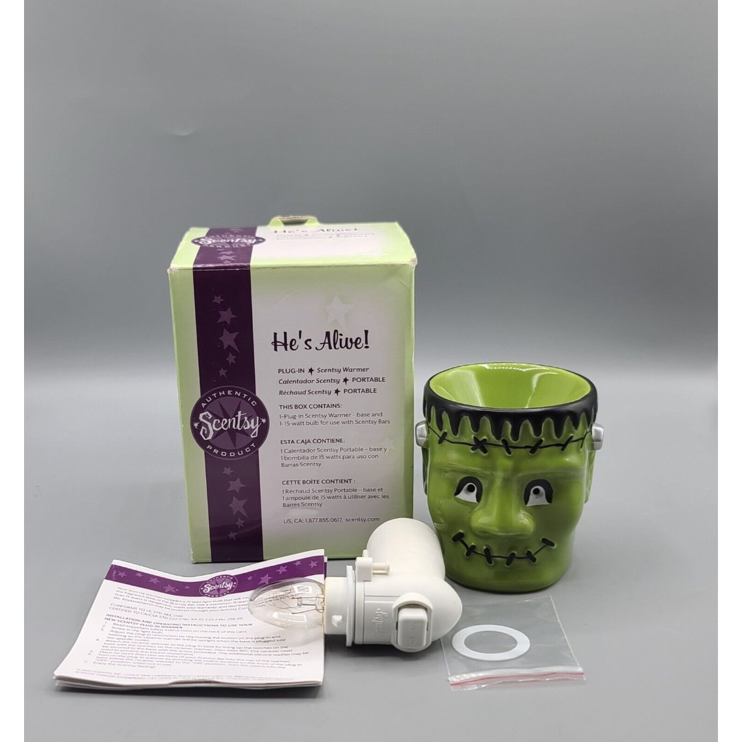 Scentsy Frankenstein He's Alive Halloween Scented Plug In Wax Warmer Retired