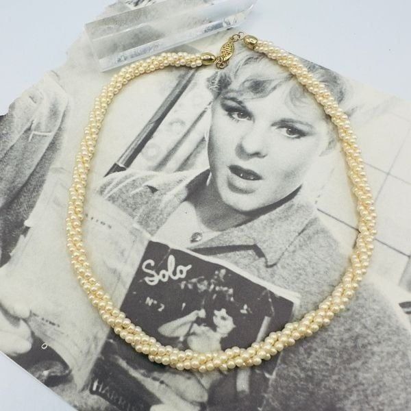 Vintage Multi Strand Cluster Pearl Necklace