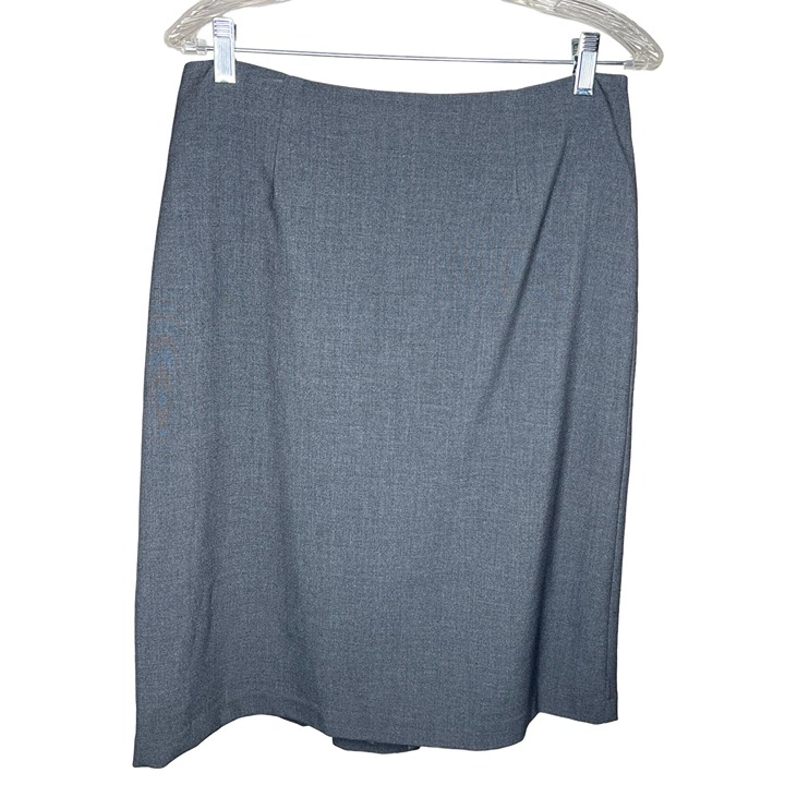 CROFT & BARROW Women's Pencil Skirt Size 10 Grey Charcoal Solid Slit Zip Front/B