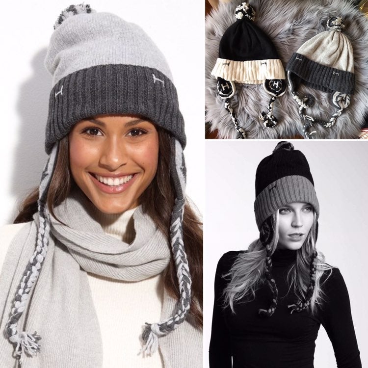 Hunter Boot Logo GREY Wool Cashmere Hat