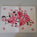 Vintage Bathroom Hand Towel Mat Set Floral MCM Pink Roses 5 Piece Sayco Fringe