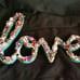 Gorgeous Collectible Bling Wall Decore, Vintage Rhinestone Gems on LOVE Signage