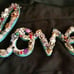 Gorgeous Collectible Bling Wall Decore, Vintage Rhinestone Gems on LOVE Signage