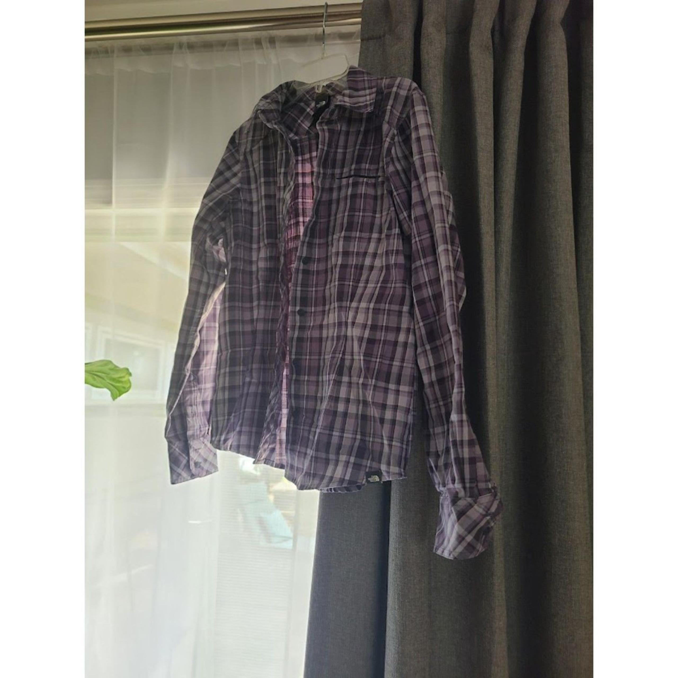 North Face Purple Plaid Button Down Shirt