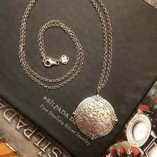 Silpada Etched Sterling Silver Cubic Zirconia Noble Necklace N2728