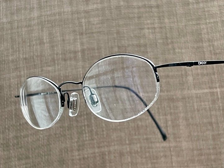Vintage DKNY Eyeglasses Frame Black Wired Half Rim Glasses Frame made in Italy