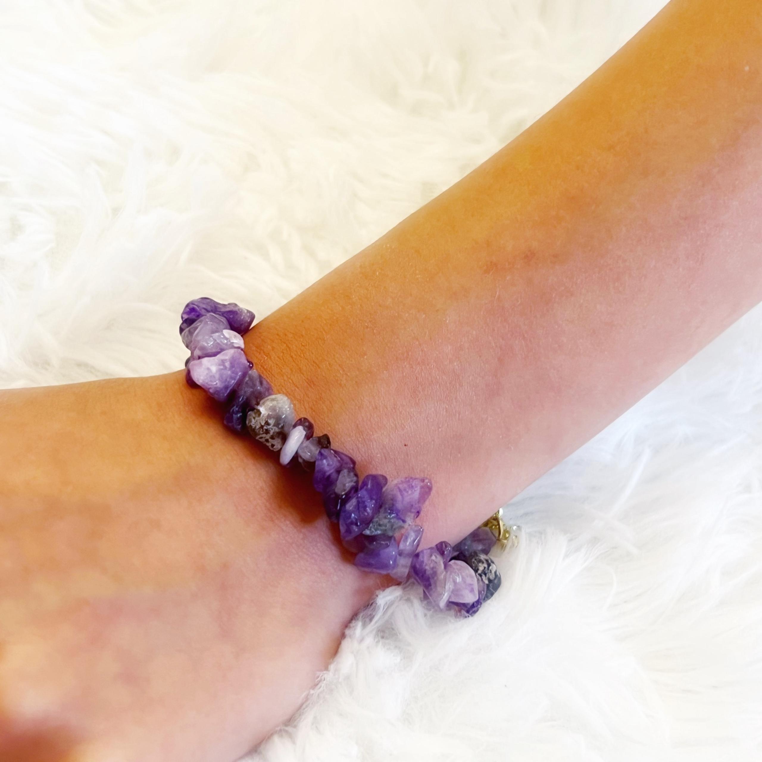 New Amethyst Bracelet Beach Gift Boutique Jewelry Gold Detail