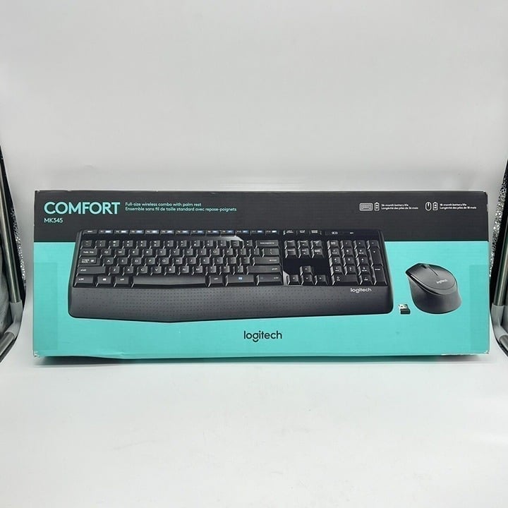 Logitech Wireless Combo MK345 Keyboard Mouse Set New Sealed Windows Mac