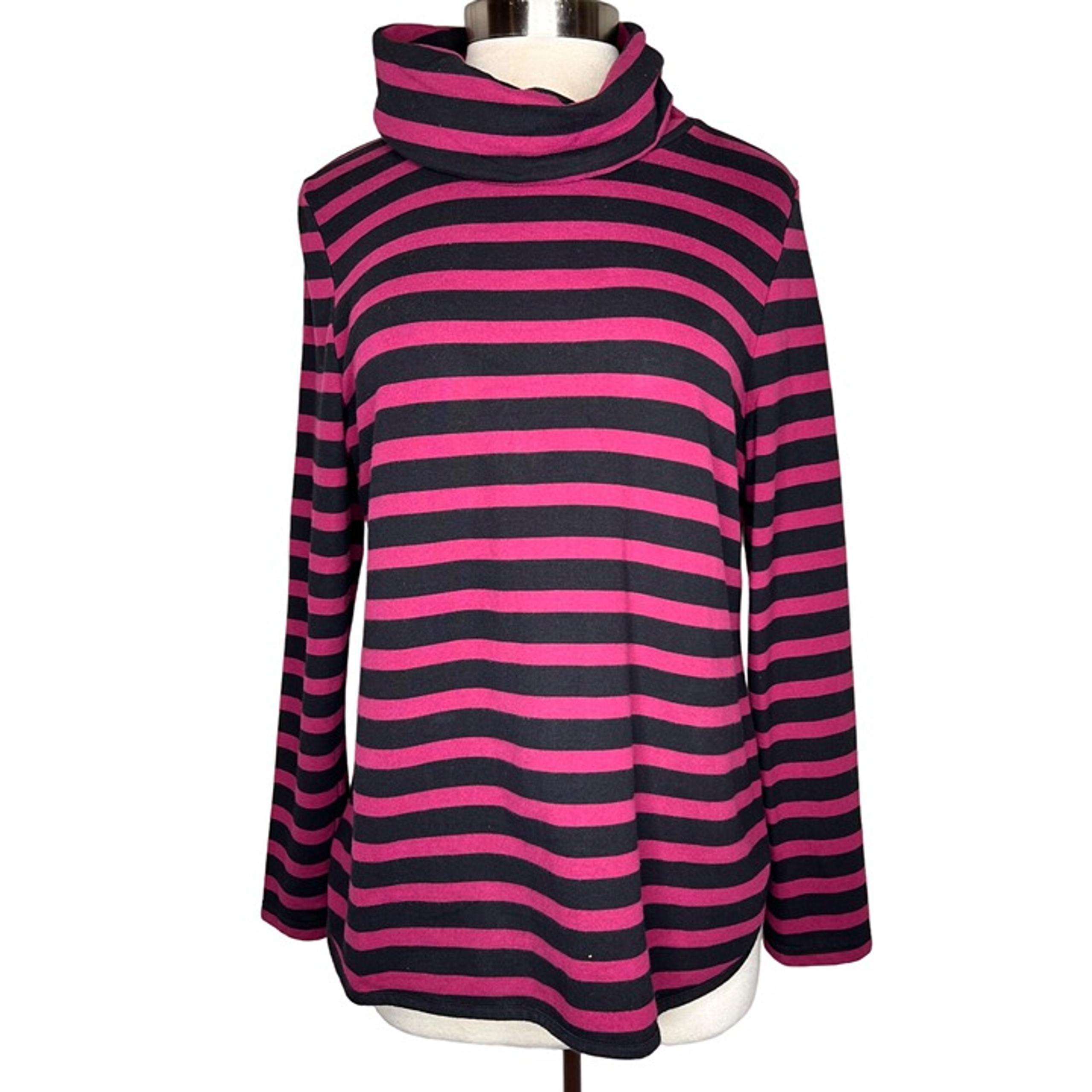 Croft & Borrow size large knit turtleneck stretch long sleeve purple black