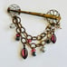 VTG Marjorie Baer SF Pin Brooch Signed Regal Crystal Pearl Mod Bronze Chunky Big