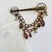 VTG Marjorie Baer SF Pin Brooch Signed Regal Crystal Pearl Mod Bronze Chunky Big