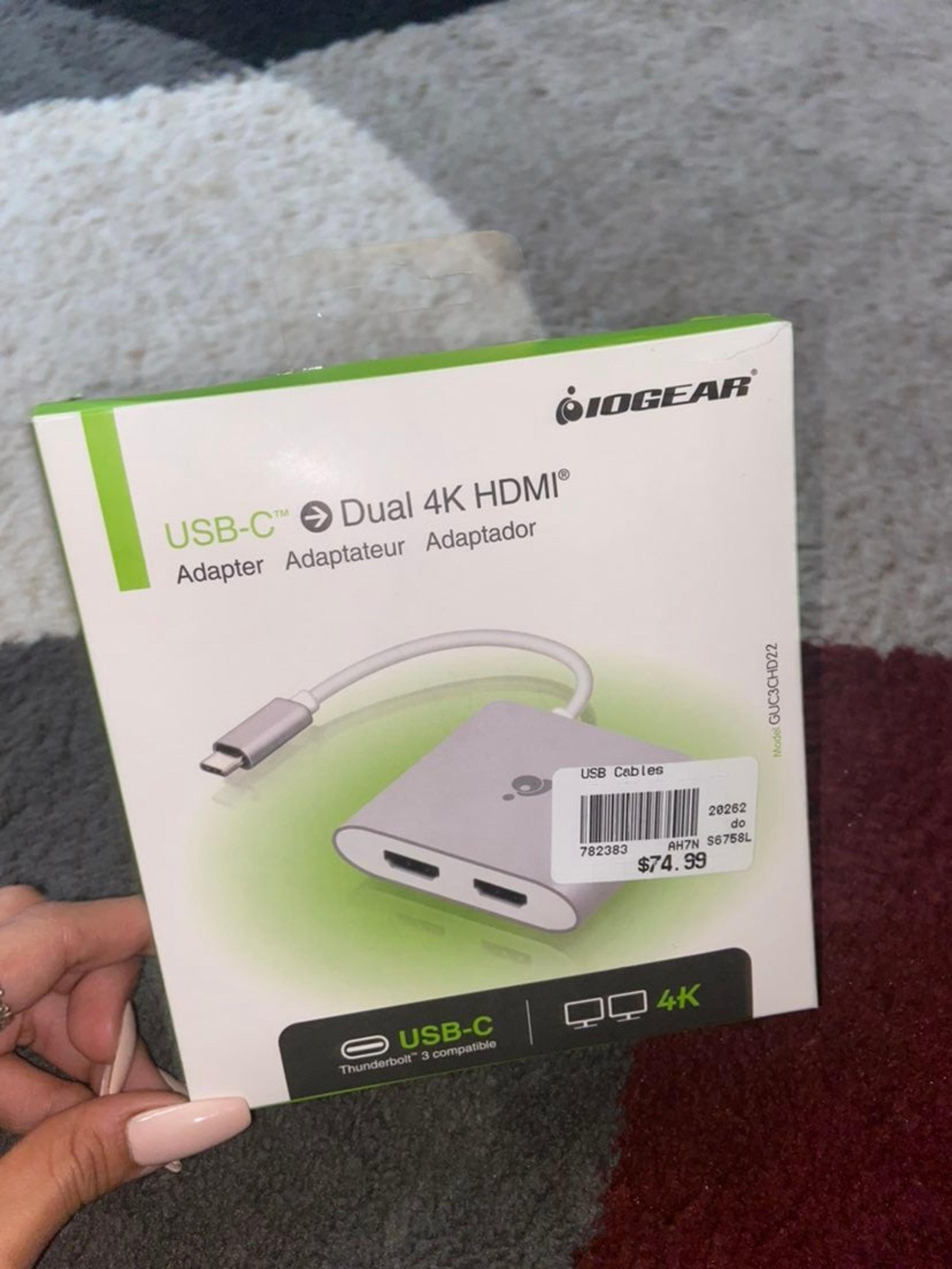 USB-C Dual 4K HDMI adapter