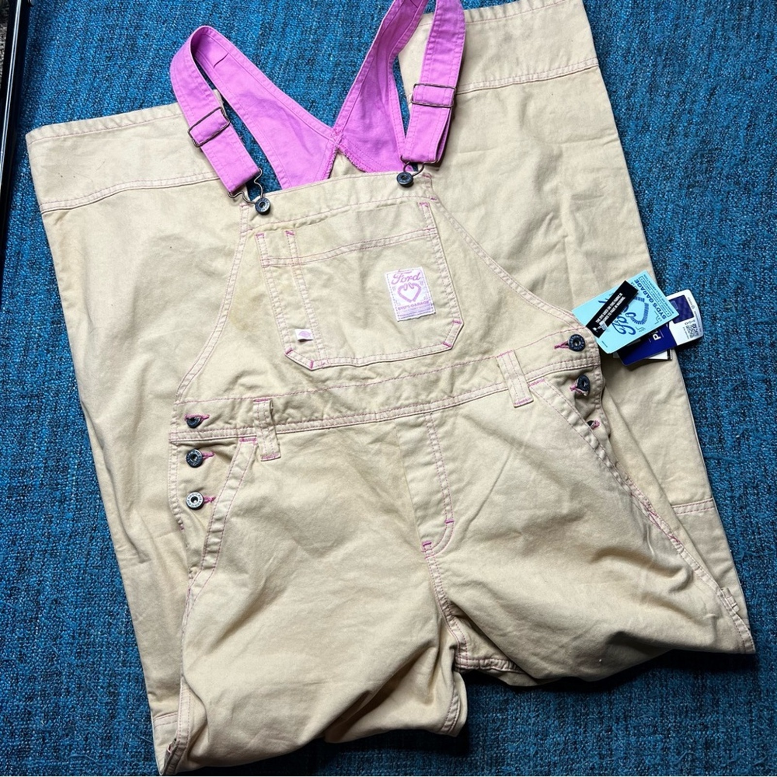 Ford Sydney Sweeney x Dickies Overalls in Khaki Tan Pink Limited Edition XS