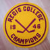 AUTHENTIC ANTIQUE 79 YRS OLD REGIS COLLEGE 1946 HOCKEY CHAMPIONS FELT PATCH