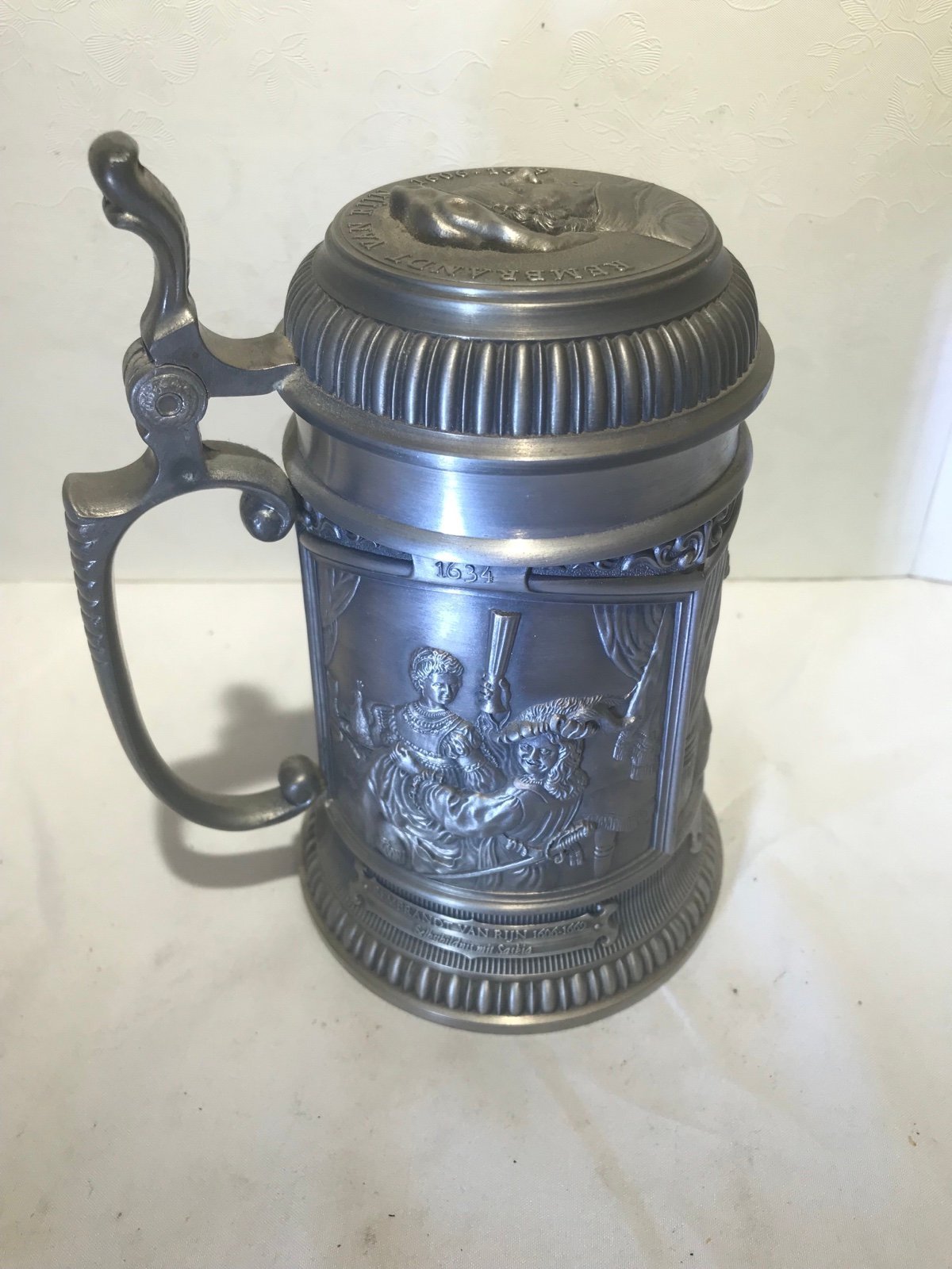 Rembrandt 1606-1669 WMF Pewter Stein Highly Detailed,