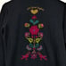 Johnny Was Hoodie Womens M Black Embroidered Full Zip Joy Love Light Floral Boho