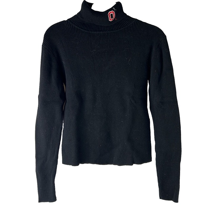 VTG 90s Womens Small Ohio State Buckeyes Stitched Ribbed Turtleneck Sweater