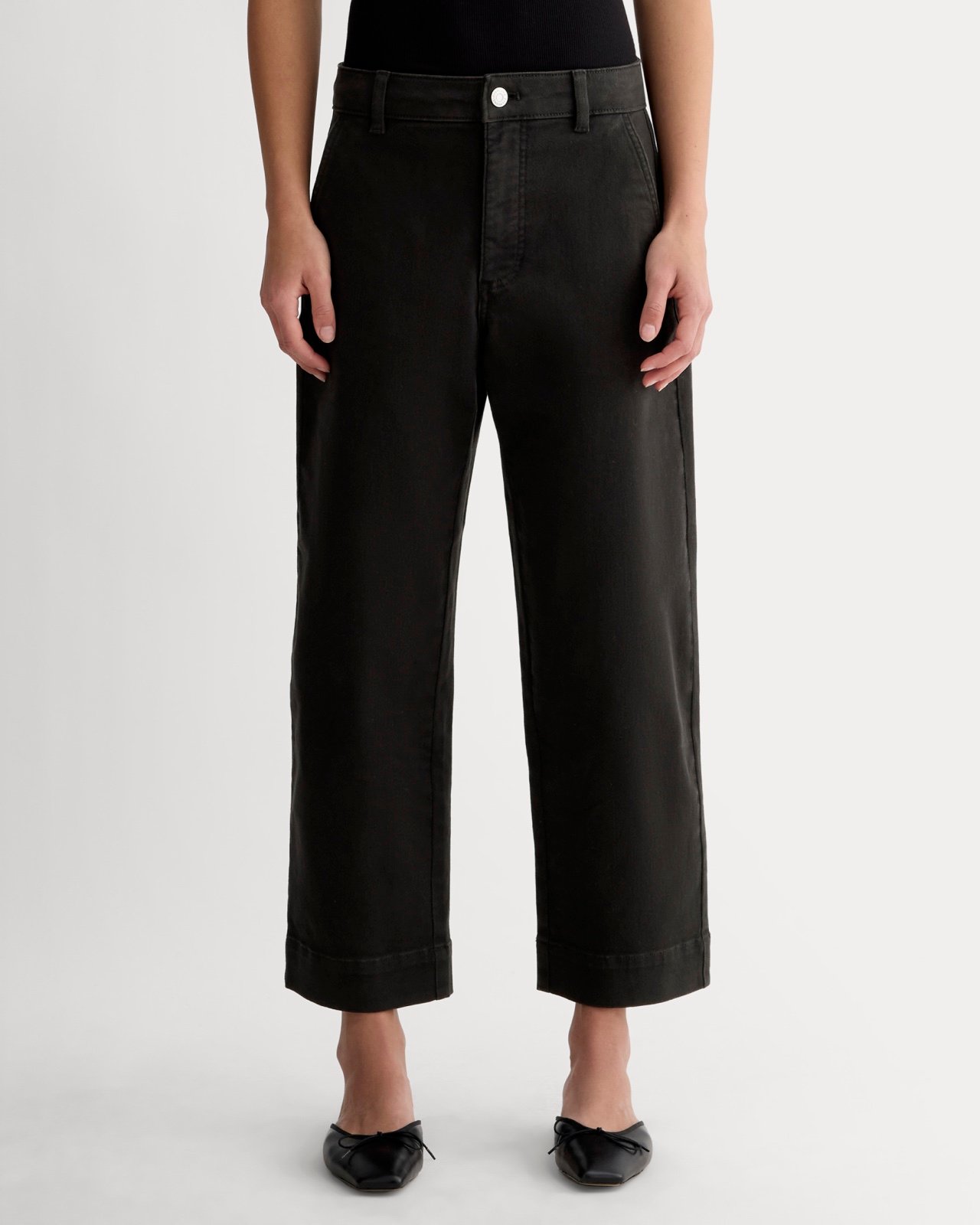 Everlane The Utility Wide Leg Black Pants In Size 4