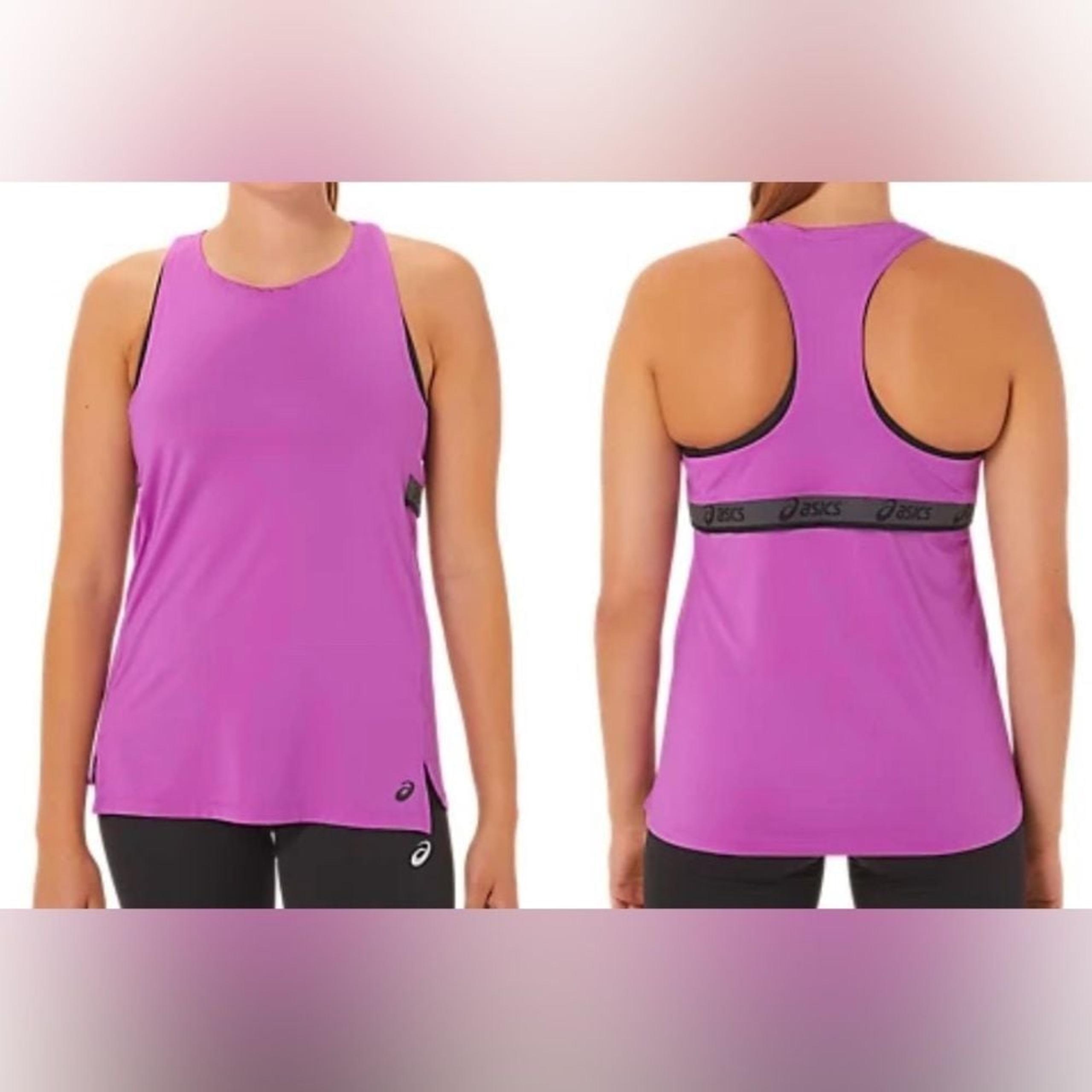 Asics Women's fit Sana tank top t-shirts activewear top racerback purple 2XL