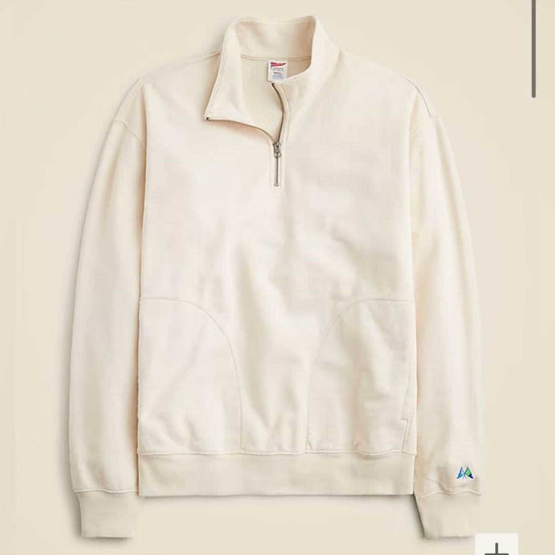 J. Crew Men’s Lightweight French Terry Quarter-zip Sweatshirt Size XL NWOT