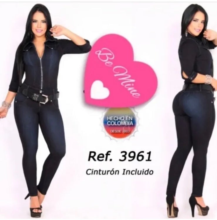 JEANS COLOMBIANOS, Butt Lifter Women Skinny Blue Denim Push UP Jumpsuit SIZE 5