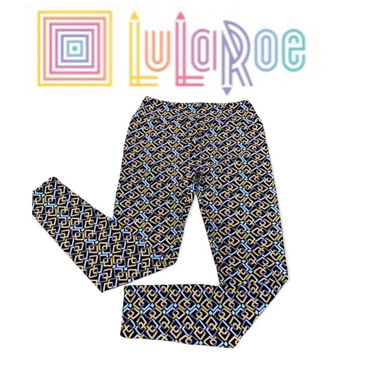 Details about / Lularoe One Size Gray Geometric Print Leggings