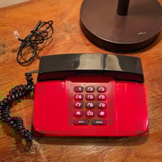Vintage Windsor T-1000 Red & Black 1980s Button Landline Phone Home Telephone