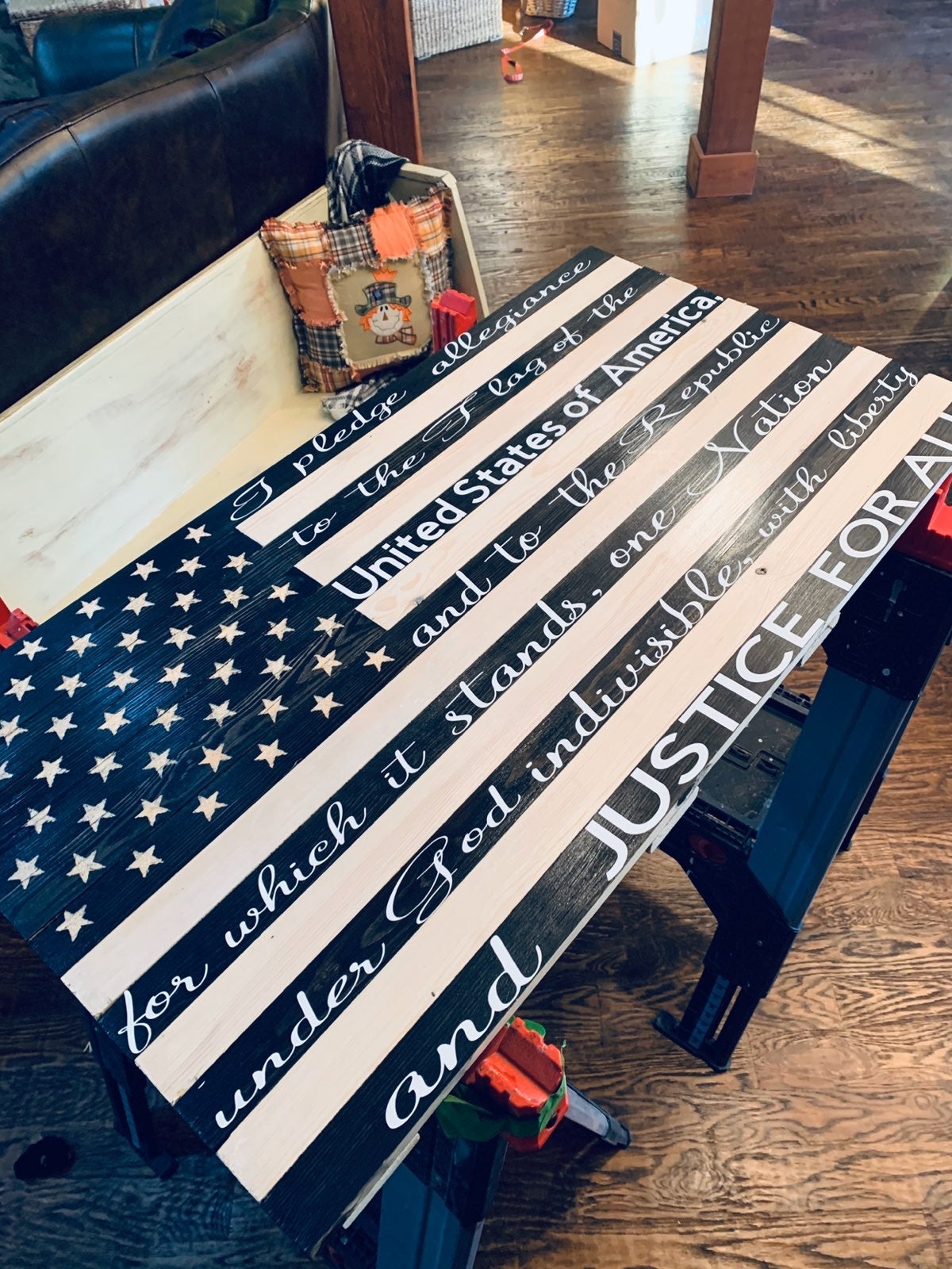 Handmade wood flags