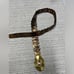 Chicos belt metallic paisley print buckle gold embossing on brown leather L -XL