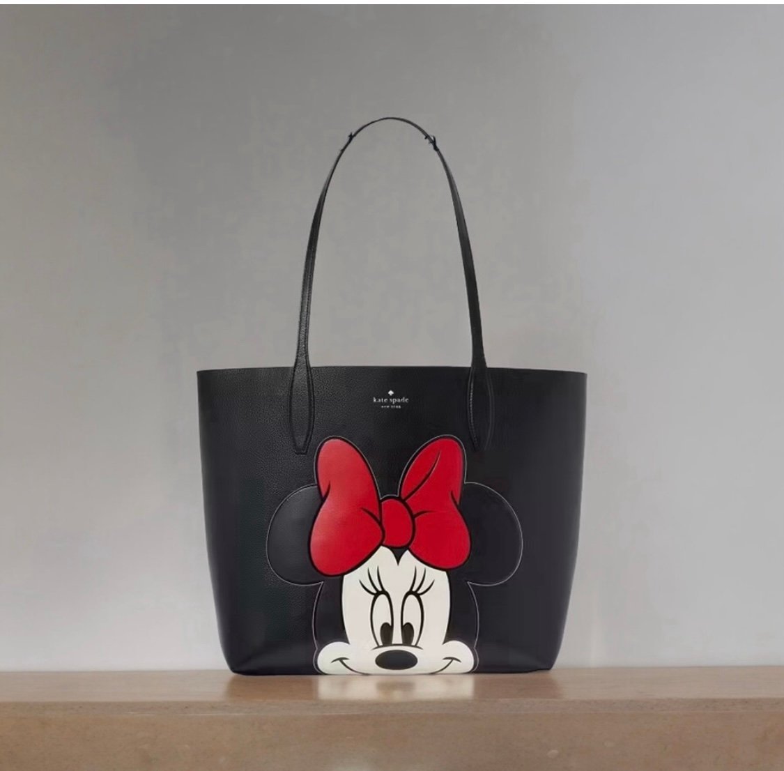 Disney X Kate Spade New Oversized Minnie Mouse Tote Bag with wristlet