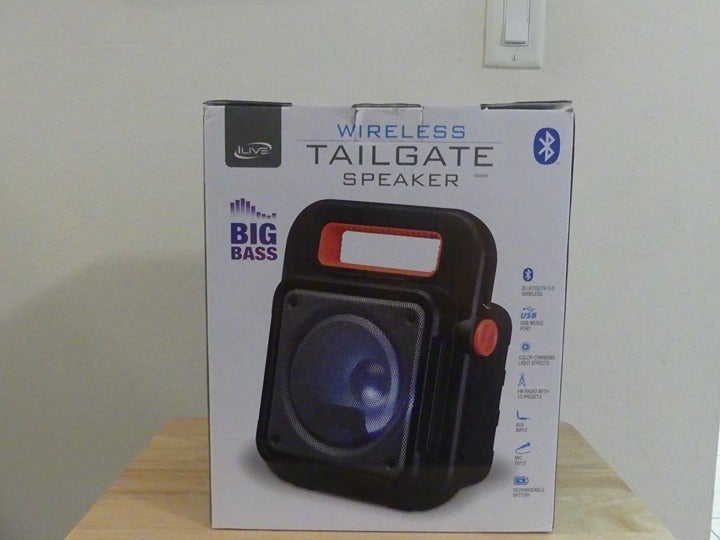 iLive Portable Tailgate Speaker with Lights and Bluetooth
