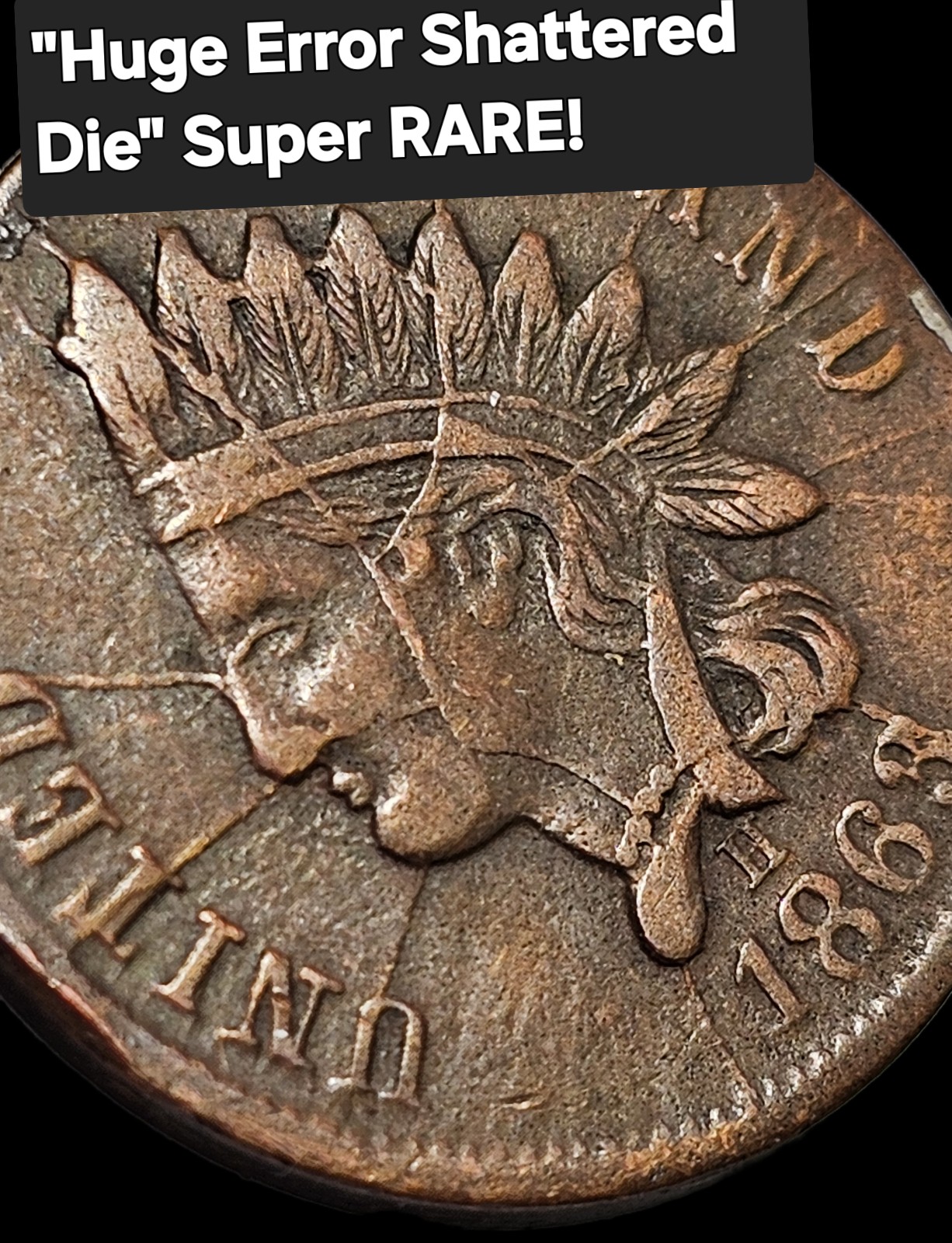 1863 Indian Head civil war token with Huge Errors on both sides