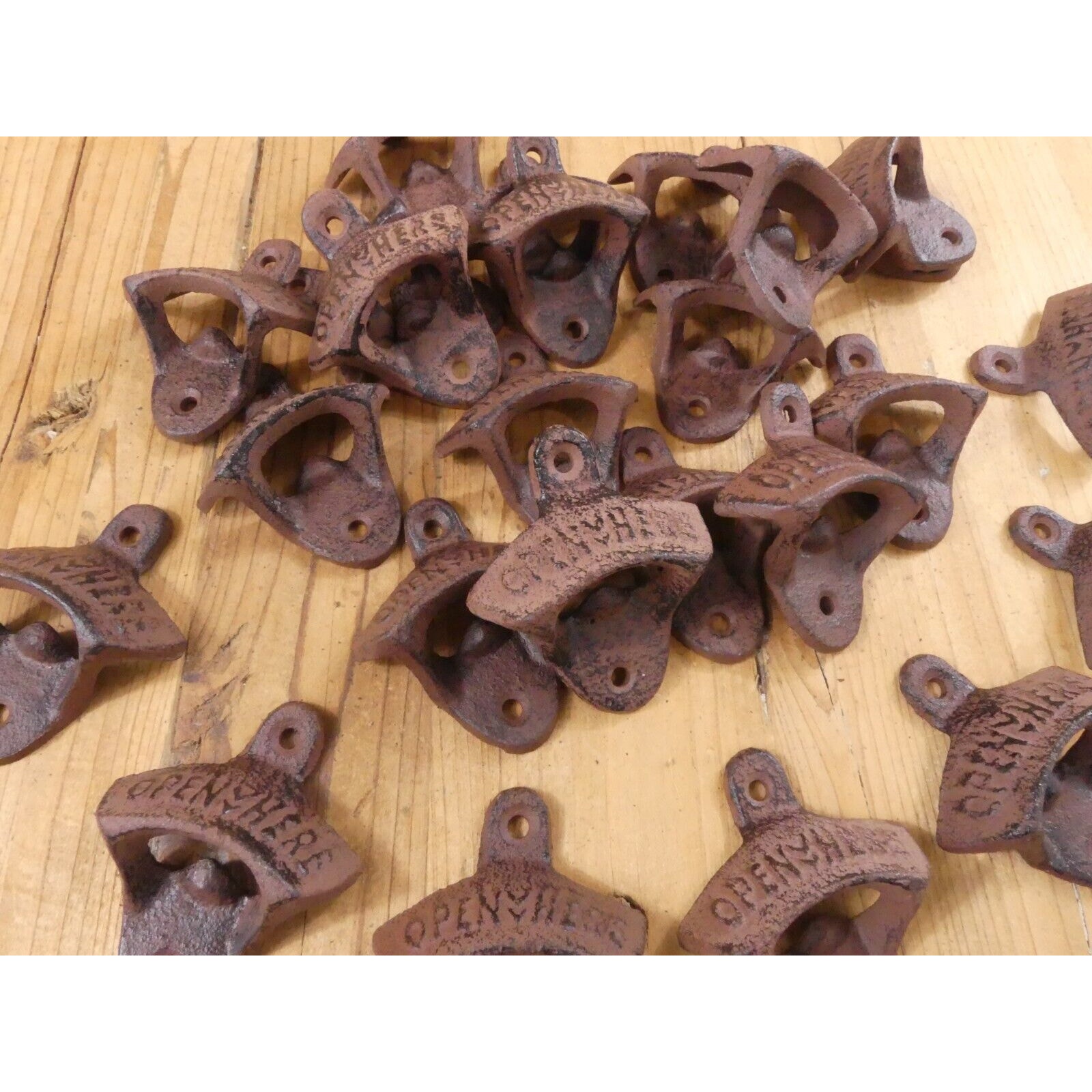 100 Rustic Cast Iron OPEN HERE Wall Mounted Beer Bottle Openers Bar Man CAVE GIF