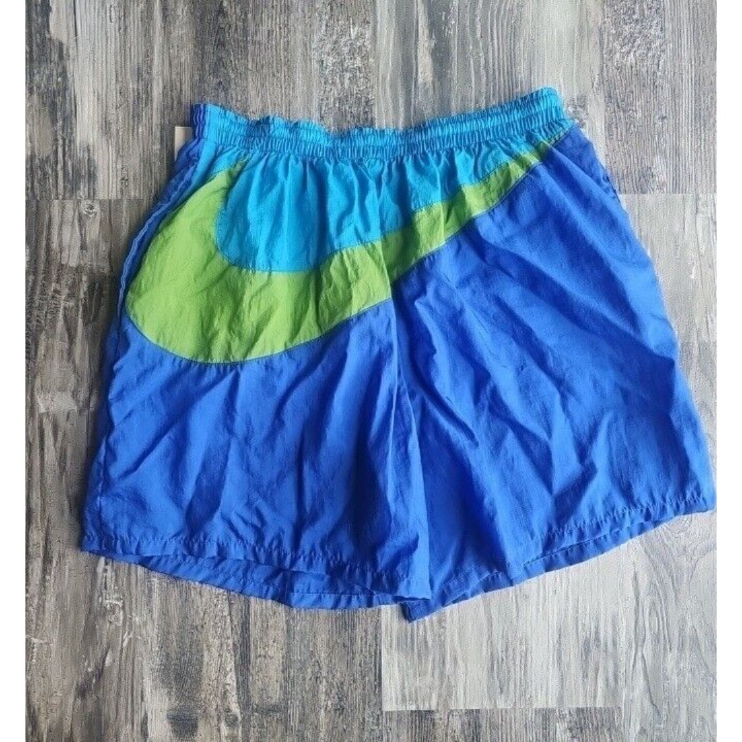 New With tag Vintage NIKE Color Block Swoosh Swim Trunks Shorts 2000s SZ L