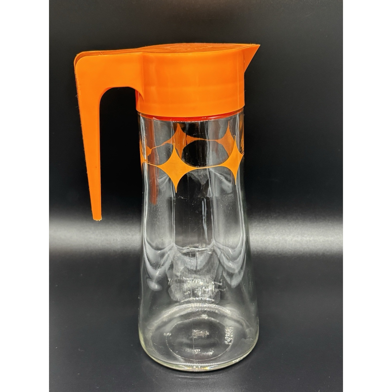 Vintage Orange Atomic Juice Carafe Pitcher with Lid ~ MCM Anchor Hocking