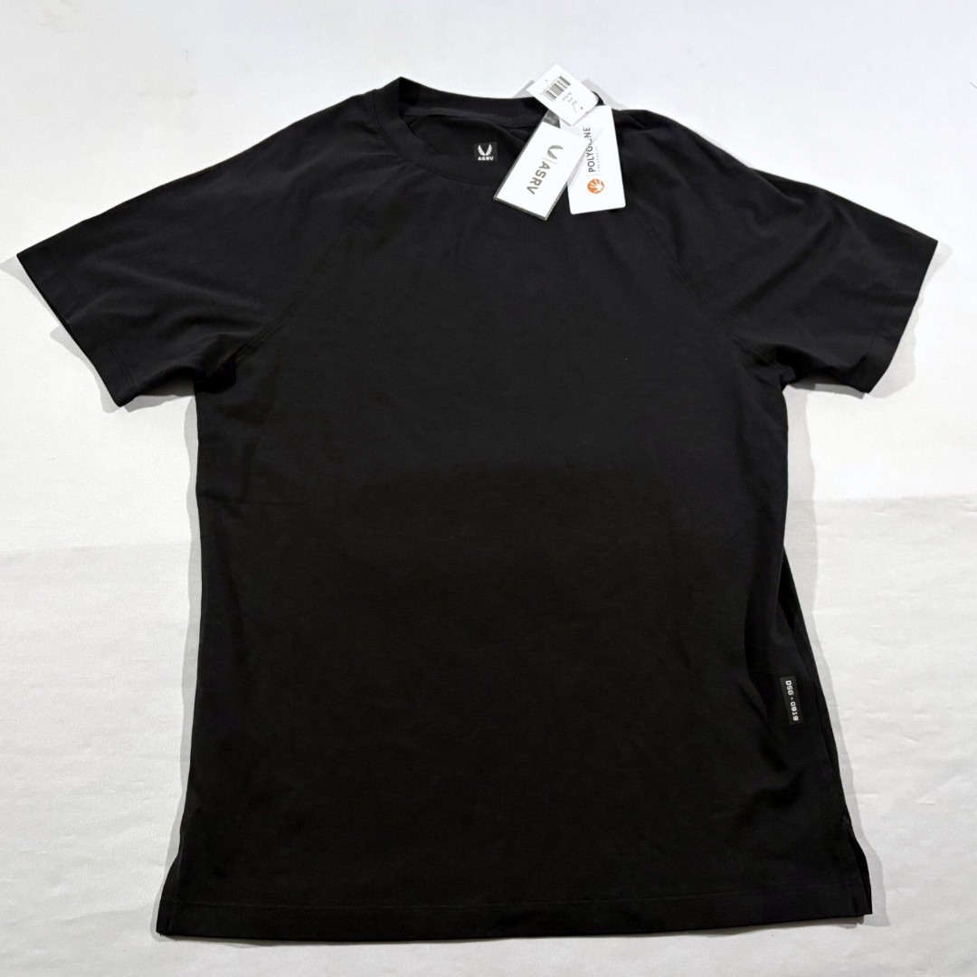 ASRV Crew Mens Black Short Sleeve Supima Fitted DSG-0919 T-shirt Tee Sz S NWT