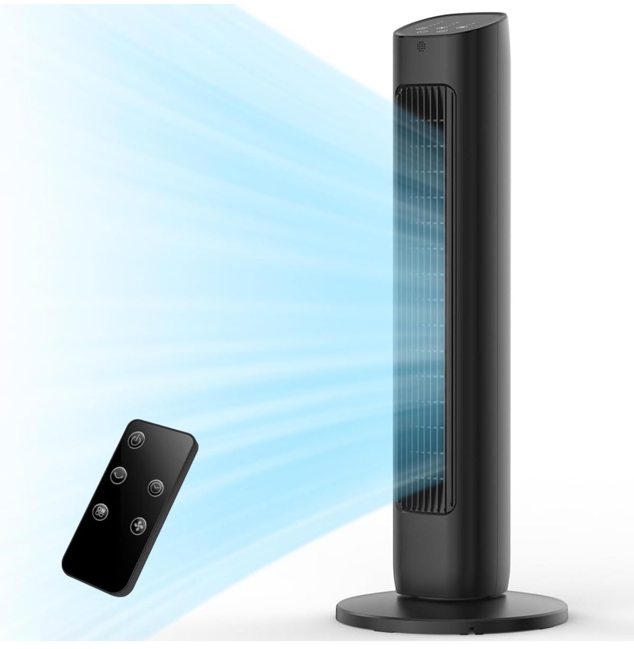 31'' Tower Fan for Bedroom, 85° Oscillating Tower Fans with Remote, Quiet Coolin
