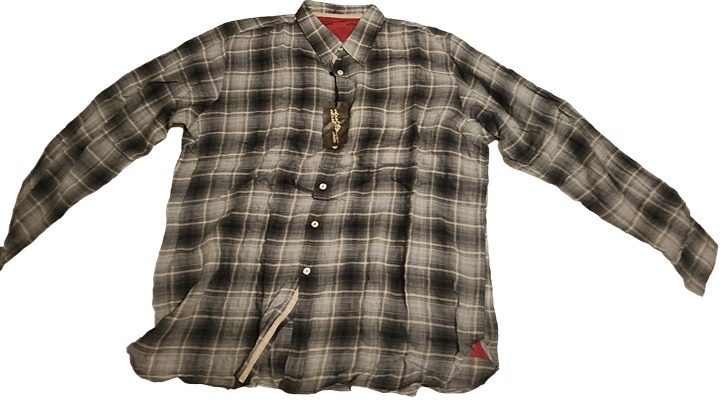 Shirt By Shirt Atelier Black, Grey, and White Plaid Button-Up Shirt (Size XXL)