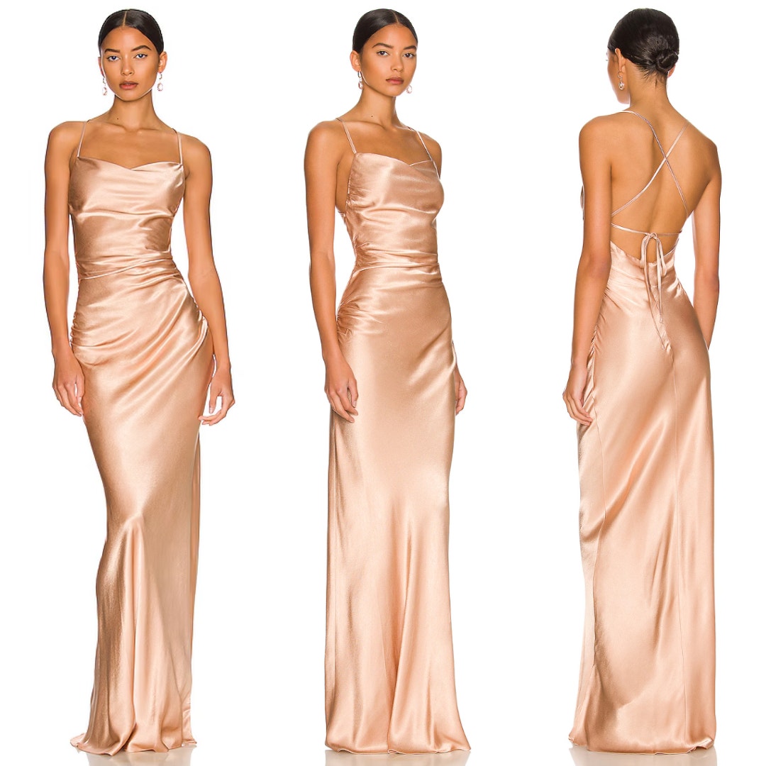 Shona Joy | La Lune Lace Back Maxi Dress Desert Rose Bridesmaid AUS 6 / US 2