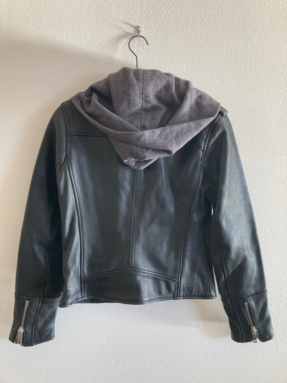 Doma Free People Hooded Leather Moto Jacket NWOT Motorcycle