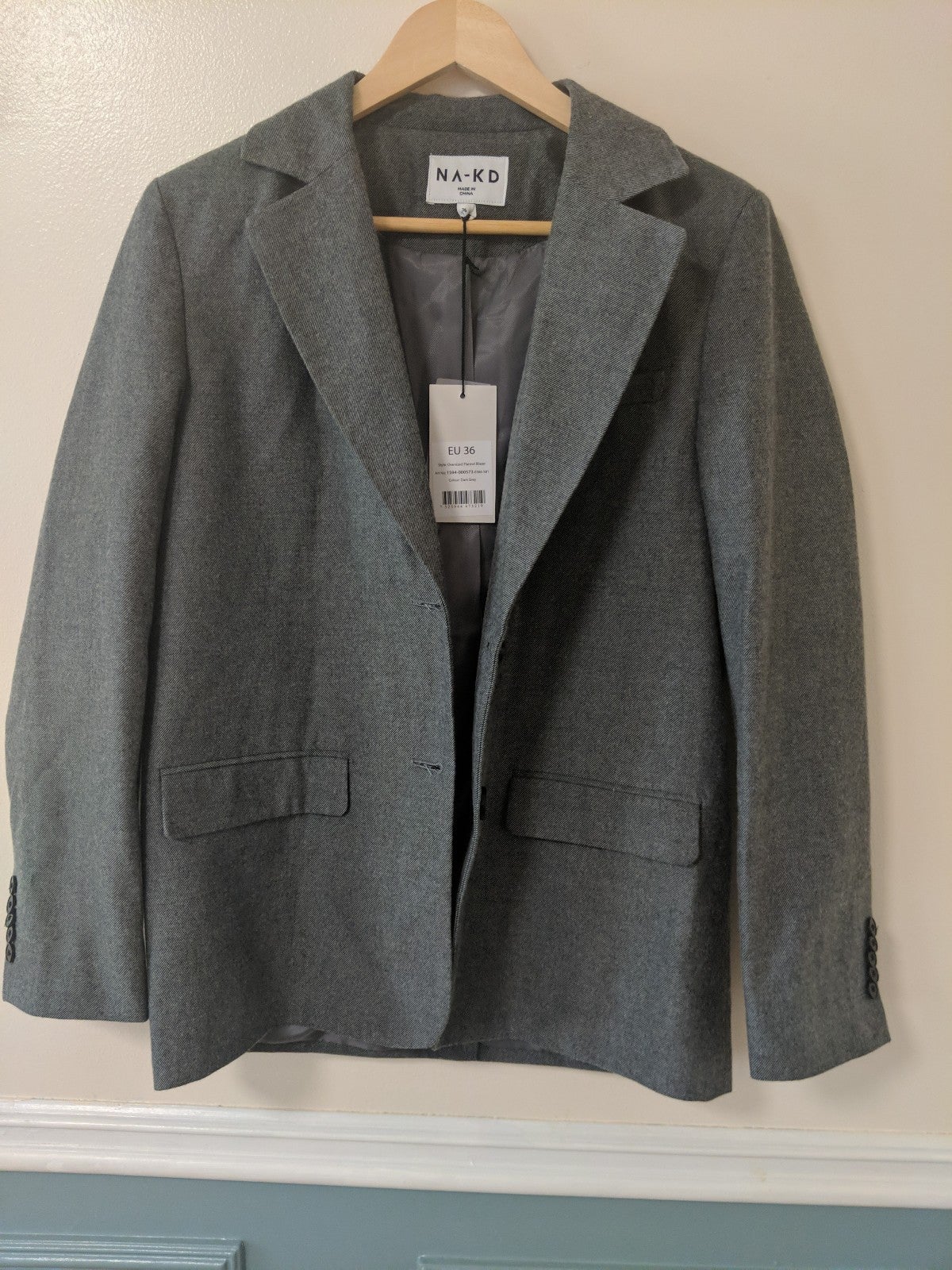 Oversized flannel blazer