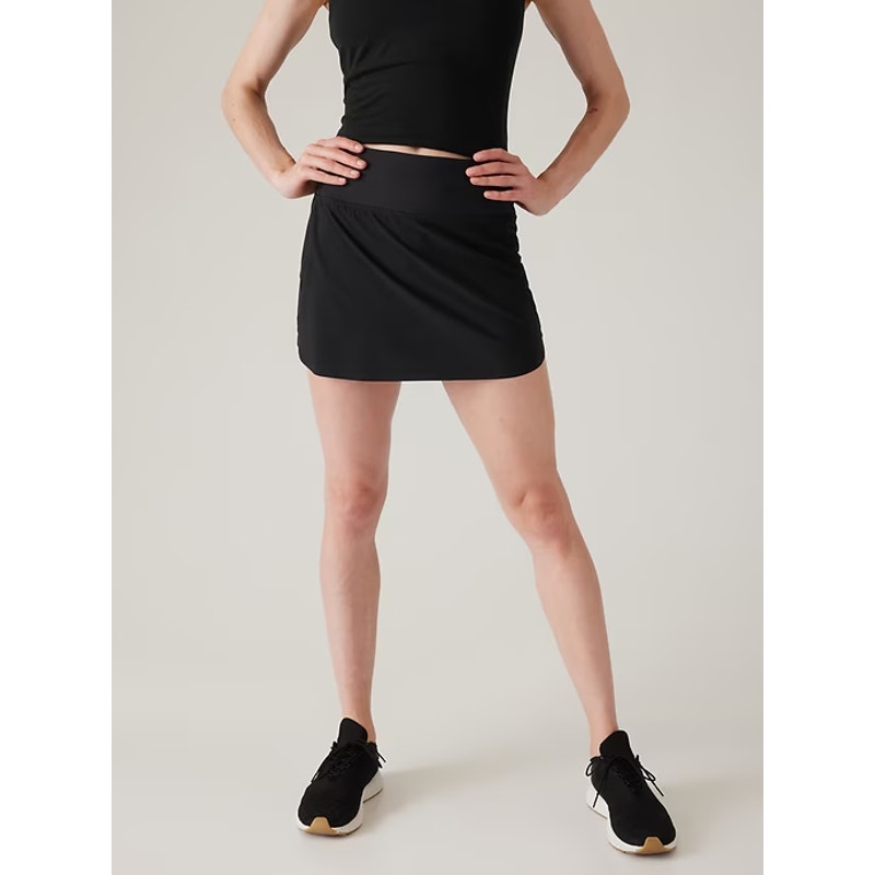 Athleta Run With It High Rise 14 Skort Black Stretch Recycled Material Size XL